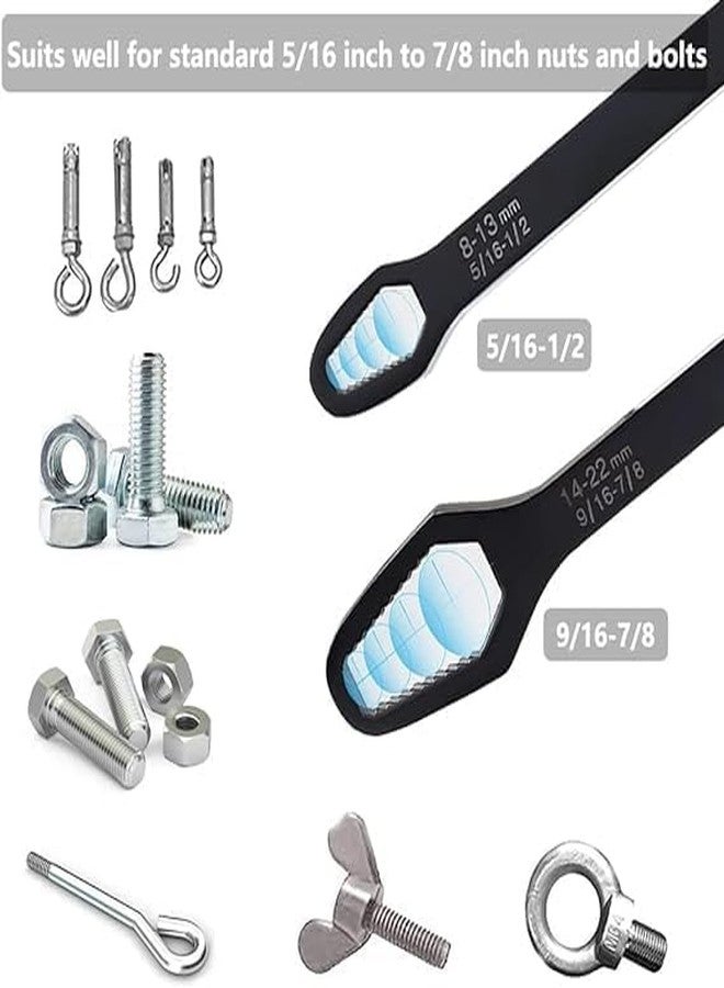 SUNNIFA 2 PCS Universal Multi-Size Double Ended Spanner Wrench Set (8-22mm) | Flat Heavy Duty Mechanic Hand Tool for Bike, Car & Home Repair - Image 3